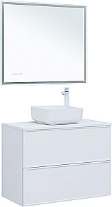 Тумба с раковиной Aquanet Арт 90 белая матовая для ванной в интернет-магазине Sanbest