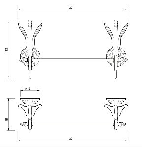Полотенцедержатель Migliore Luxor 26145 золото купить в интернет-магазине сантехники Sanbest