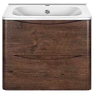 Тумба с раковиной Vincea PAOLA VMC-2P600RW + VCB-2VP600W 60 темное дерево для ванной в интернет-магазине Sanbest