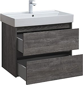 Тумба с раковиной Aquanet Nova Lite 287890 75 дуб серый для ванной в интернет-магазине Sanbest