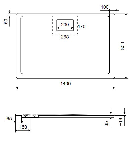 Душевой поддон Excellent Lavano 140x80 бежевый купить в интернет-магазине Sanbest