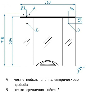 Зеркальный шкаф Style Line Жасмин-2 76/С в ванную от интернет-магазине сантехники Sanbest