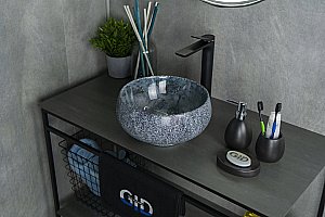 Раковина накладная Gid Esfera 32 Mnc481 54433 под камень глянцевая купить в интернет-магазине Sanbest