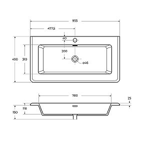 Тумба с раковиной Cezares IDRA 98 55804+50264 Bianco opaco для ванной в интернет-магазине Sanbest