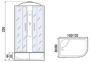 Душевая кабина River DESNA XL 100/80/44 MT купить в интернет-магазине Sanbest