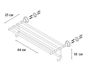 Полка для полотенец FIXSEN Bogema Gold FX-78515G купить в интернет-магазине сантехники Sanbest