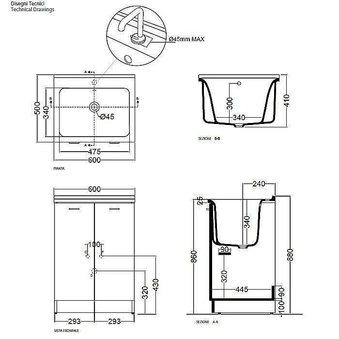 Раковина Kerasan Aquadom 60 029201*1 белая купить в интернет-магазине Sanbest
