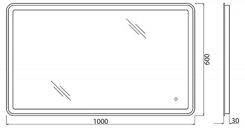 Зеркало с LED-подсветкой и подогревом BelBagno MAR WARM 100 в ванную от интернет-магазине сантехники Sanbest