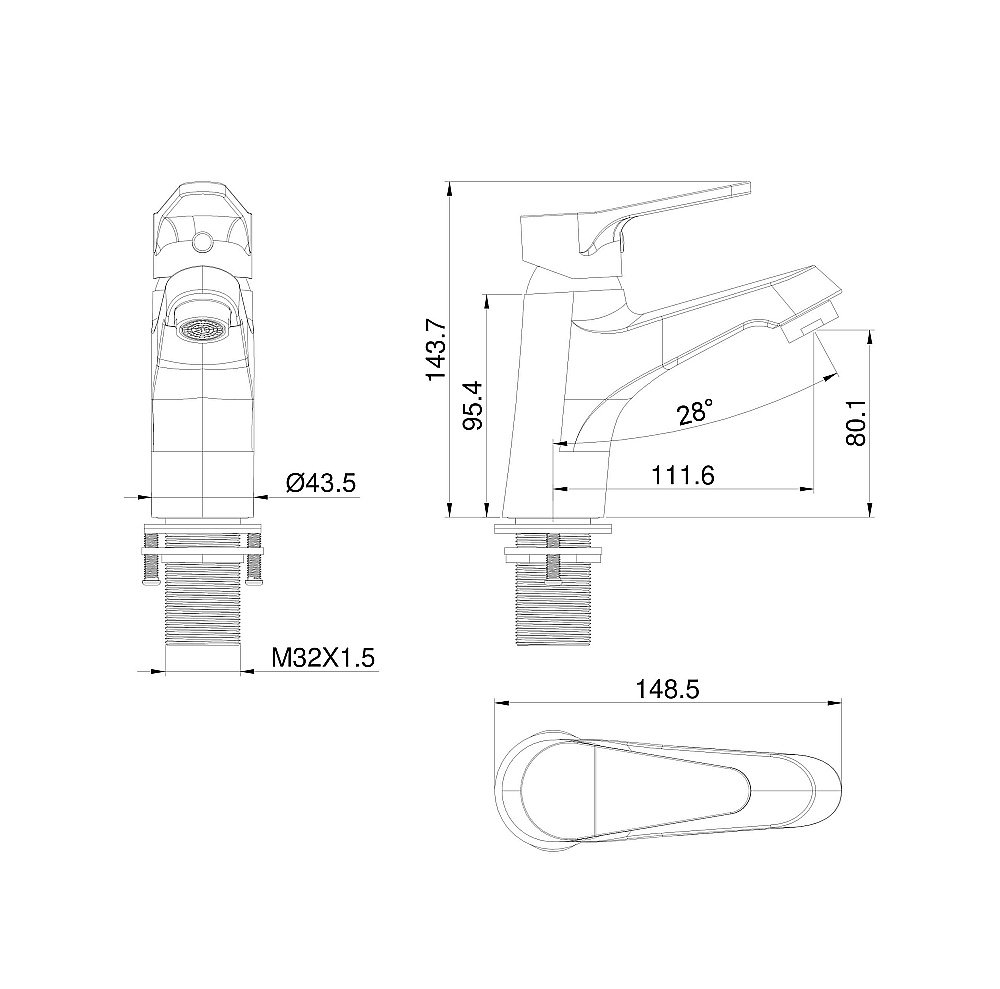 Смеситель для раковины WONZON & WOGHAND WW-A40212-BG золото брашированное купить в интернет-магазине сантехники Sanbest