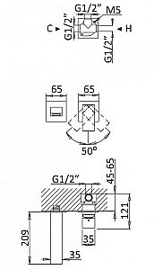 Смеситель для раковины Cezares PORTA-BLI2-NOP чёрный матовый купить в интернет-магазине сантехники Sanbest