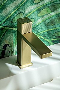 Смеситель для раковины Boheme QUAD 159-MG матовое золото купить в интернет-магазине сантехники Sanbest