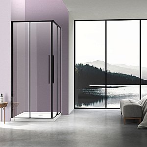 Душевой уголок Vincea SLIM-N VSS-4SN9010CLB 100x90 стекло прозрачное/профиль черный купить в интернет-магазине Sanbest