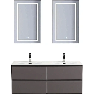 Тумба с раковиной BelBagno 120 KRAFT-1200-4C-SO-GSO+BB-8099-120-2 темно-серая матовая для ванной в интернет-магазине Sanbest