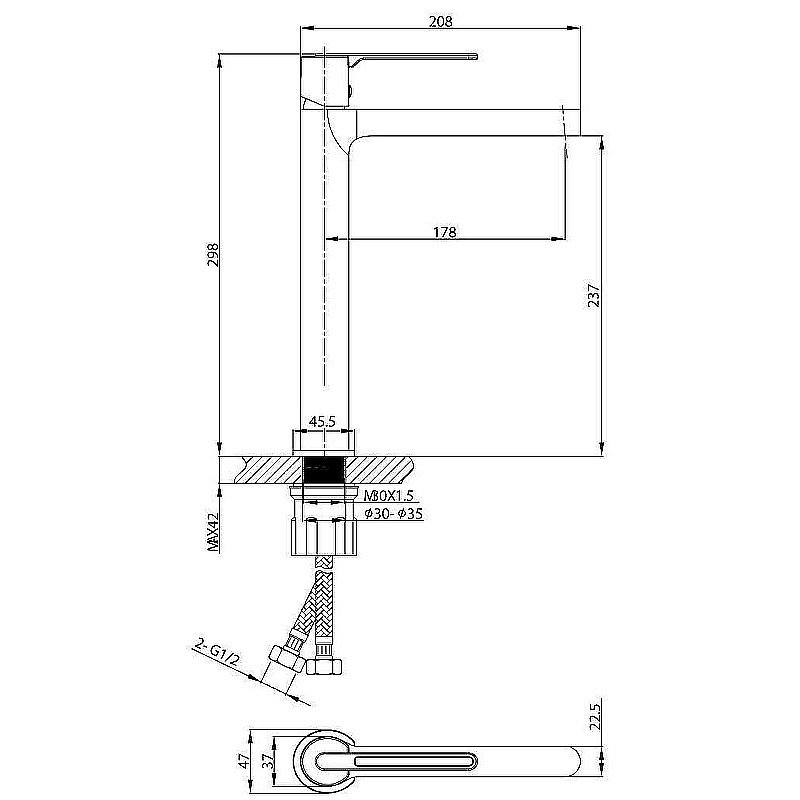 Смеситель для раковины Vincea Rondo VBF-1R2BG брашированное золото купить в интернет-магазине сантехники Sanbest