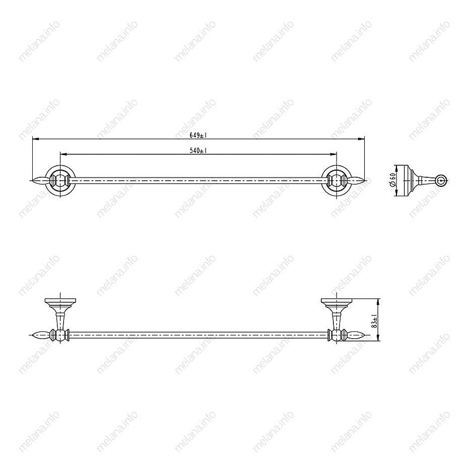 Полотенцедержатель Melana MLN-820001 хром/золото купить в интернет-магазине сантехники Sanbest