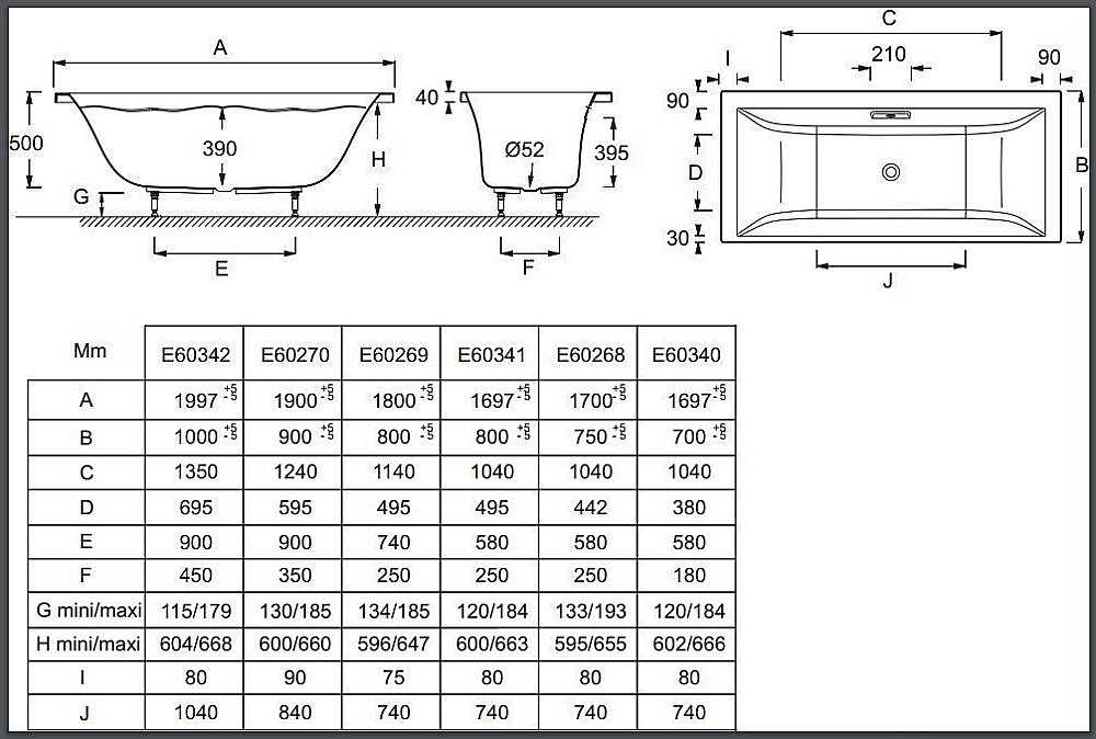 Ванна Jacob Delafon EVOK E60268-00 170x75 купить в интернет-магазине Sanbest