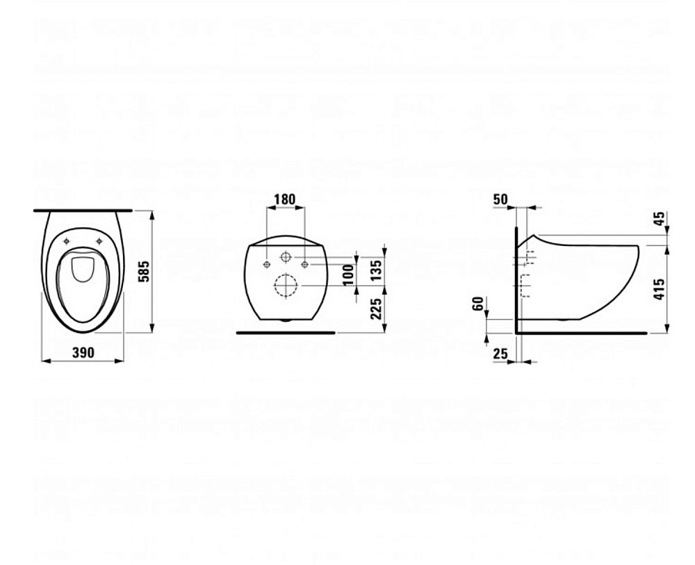 Унитаз подвесной Laufen Alessi One 8.2097.1.400.000.1 безободковый купить в интернет-магазине Sanbest
