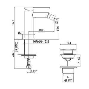 Смеситель для биде Gattoni Circle Two 9150/91BO купить в интернет-магазине сантехники Sanbest