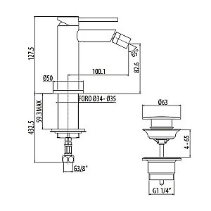 Смеситель для биде Gattoni Circle Two 9150/91BO купить в интернет-магазине сантехники Sanbest
