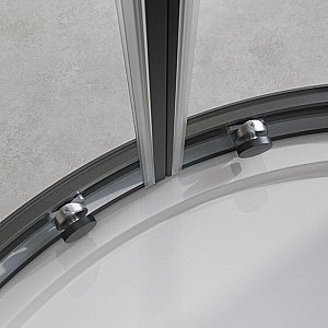 Душевой уголок Cezares Relax 120x90 RELAX-304-RH-2-120/90-C-GM стекло прозрачное/профиль матовая оружейная сталь купить в интернет-магазине Sanbest