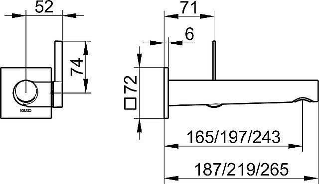 Смеситель для раковины KEUCO IXMO PURE 59516371102 черный матовый купить в интернет-магазине сантехники Sanbest