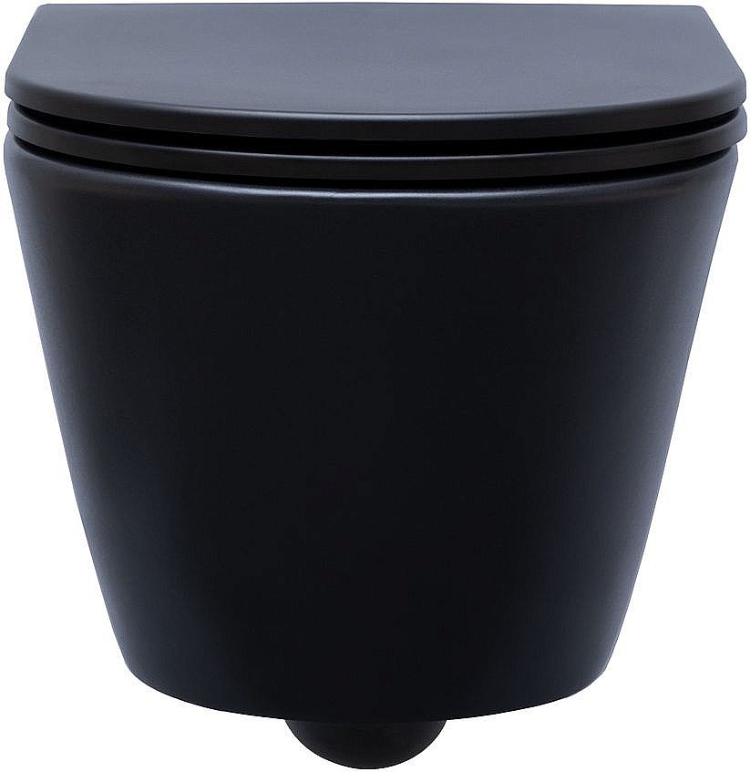 Унитаз подвесной Aquanet Lake черный матовый с крышкой микролифт, безободковый купить в интернет-магазине Sanbest