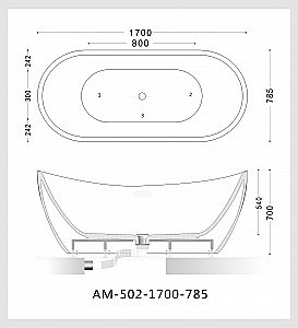 Акриловая ванна Art&Max AM-502-1700-785 купить в интернет-магазине Sanbest