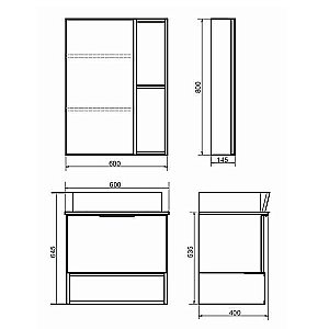 Тумба с раковиной Comforty Штутгарт 60 9055RA 50 для ванной в интернет-магазине Sanbest