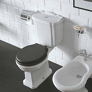 Унитаз напольный GLOBO Paestum PA004.BI белый/кнопка бронза, с бачком купить в интернет-магазине Sanbest