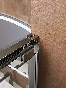 Душевая дверь Cezares LUX 140 B-FS-11-140-C-GM стекло прозрачное/профиль оружейная сталь купить в интернет-магазине Sanbest