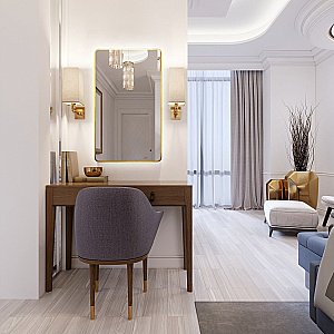 Зеркало с подсветкой ART&MAX SIENA S AM-SieS-600-1000-DS-F-Gold в ванную от интернет-магазине сантехники Sanbest