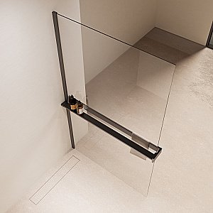 Душевая перегородка Vincea Walk-In VSW-1HR100CLGM 100x200 профиль вороненая сталь/стекло прозрачное купить в интернет-магазине Sanbest