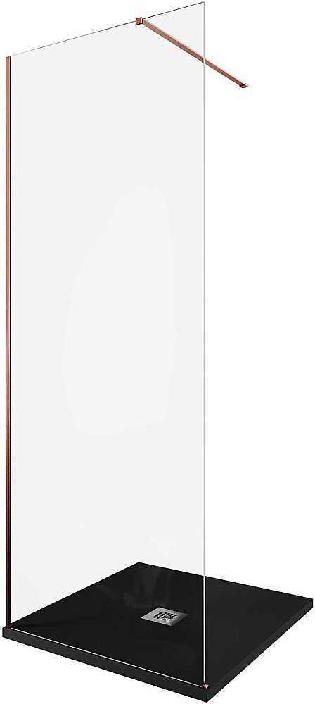 Душевое ограждение Allen Brau Infinity 1 80 3.21005.60 стекло прозрачное/профиль медь брашированная купить в интернет-магазине Sanbest