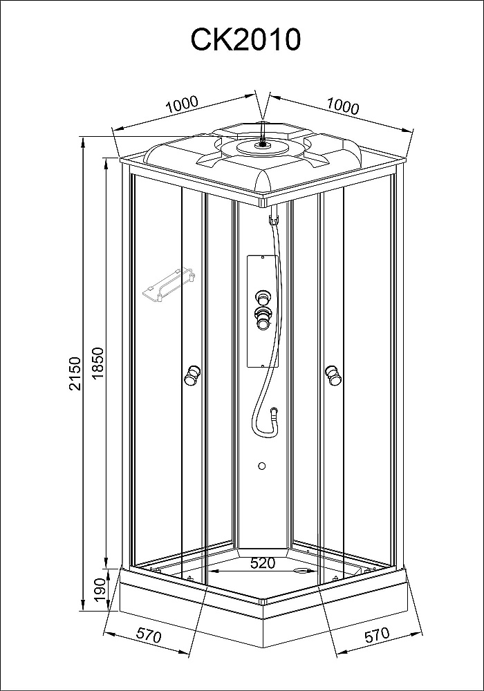 Душевая кабина AvaCan CK Серия CK2010 100х100 стандартная купить в интернет-магазине Sanbest