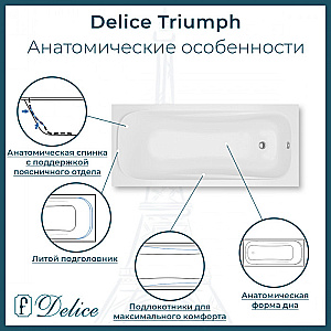 Ванна Delice Triumph DLR330012-M 180х80 белая матовая купить в интернет-магазине Sanbest