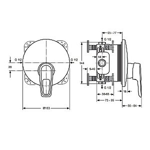 Смеситель для душа Ideal Standard Ceramix Blue A5666AA купить в интернет-магазине сантехники Sanbest