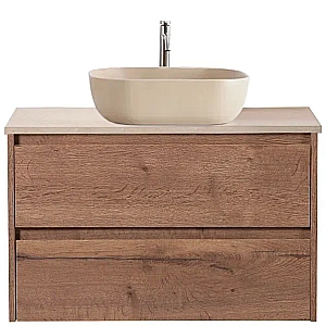 Тумба с раковиной и столешницей BelBagno KRAFT 80 KRAFT80RT-KEPMCO-1302H316-SET дуб табак для ванной в интернет-магазине Sanbest