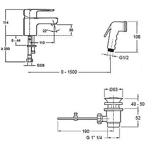 Cмеситель для раковины Jacob Delafon JULY E16319-4-CP купить в интернет-магазине сантехники Sanbest
