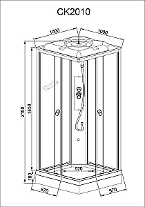 Душевая кабина AvaCan CK Серия CK2010 100х100 стандартная купить в интернет-магазине Sanbest