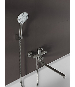 Смеситель для ванны Agger Easy A3121122 с душевым набором, сатин матовый купить в интернет-магазине сантехники Sanbest