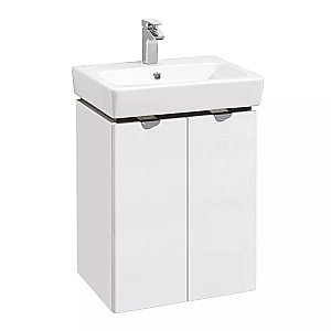 Тумба с раковиной Акватон Скай 55 белая глянцевая для ванной в интернет-магазине Sanbest