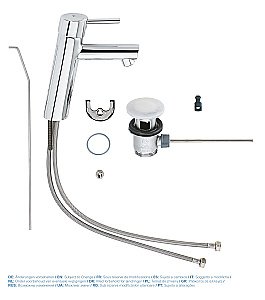 Смеситель для раковины Grohe Concetto 23450001 хром купить в интернет-магазине сантехники Sanbest