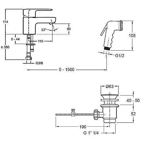 Cмеситель для раковины Jacob Delafon JULY E16319-4-CP купить в интернет-магазине сантехники Sanbest