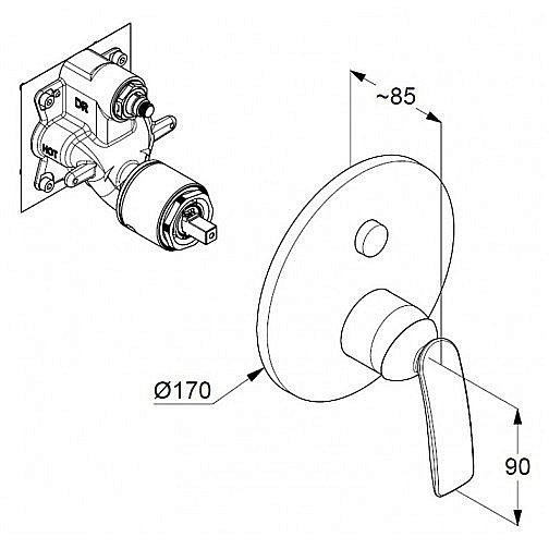Смеситель для душа Kludi Balance 526590575 хром купить в интернет-магазине сантехники Sanbest
