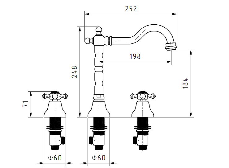 Смеситель для раковины Migliore Prestige 31619 золото купить в интернет-магазине сантехники Sanbest