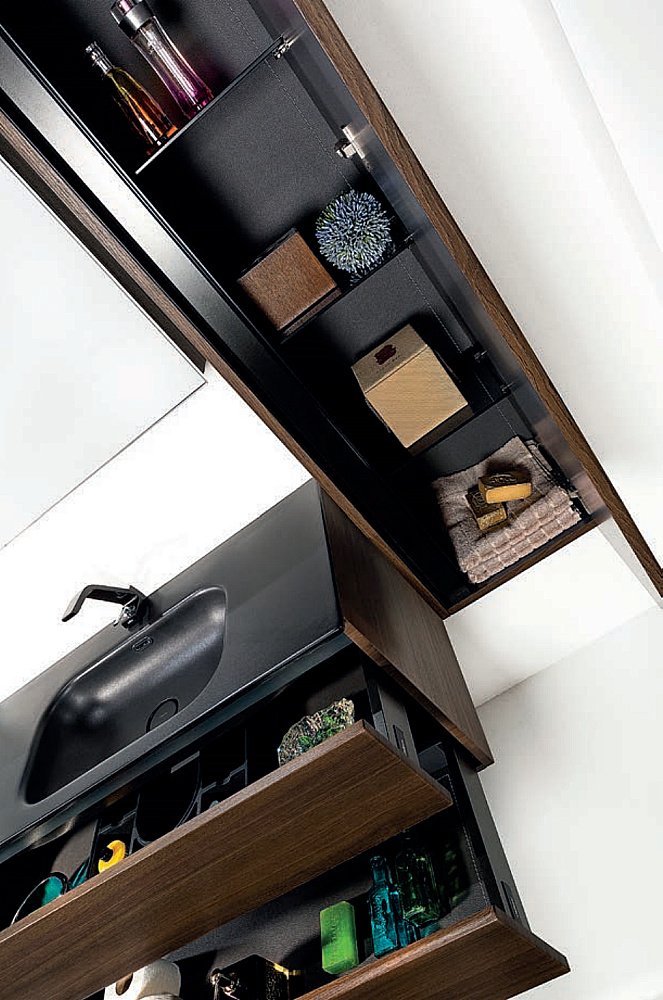 Пенал Armadi Art Vallessi дуб темный фактурный для ванной в интернет-магазине сантехники Sanbest