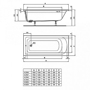 Ванна акриловая Ideal Standard Hotline 170x70 белая купить в интернет-магазине Sanbest