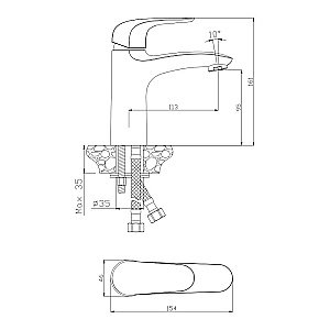 Смеситель для раковины Olive's Castilla 07100CS купить в интернет-магазине сантехники Sanbest