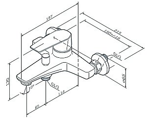 Смеситель для ванны AM.PM Gem F90A10022 купить в интернет-магазине сантехники Sanbest