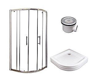 Душевой уголок Ravak BLIX SET XP2CP4 90x90 с поддоном и сифоном, стекло прозрачное/профиль хром купить в интернет-магазине Sanbest